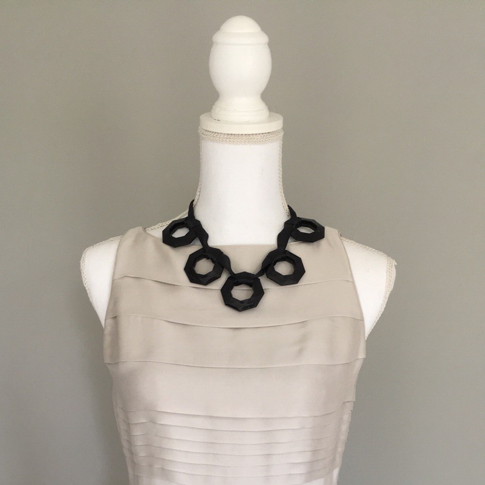Macy’s black octagon geometric shape necklace